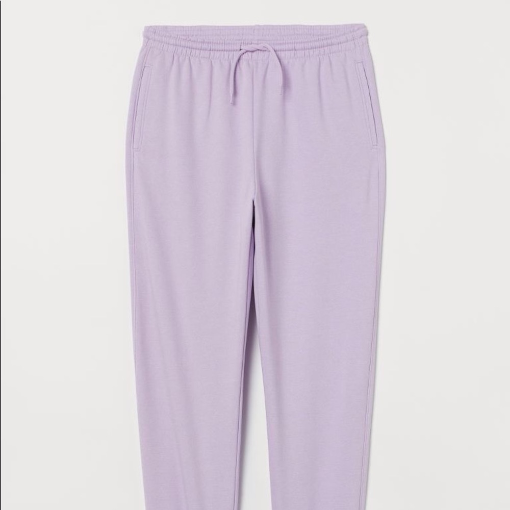 Purple H&M Drawstring Stretchy Sweatpants